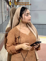 Terracotta Brown Viscose Long Kurta for Women – Traditional Embroidered Style
