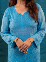 Nakhrili Long Kurta Cyan