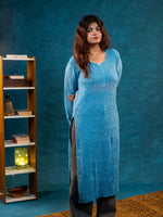 Nakhrili Long Kurta Cyan