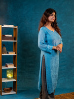 Nakhrili Long Kurta Cyan