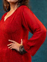 Nakhrili Long Kurta Red