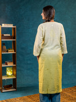 Nakhrili Long Shaded Kurta Lemon