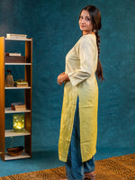 Nakhrili Long Shaded Kurta Lemon