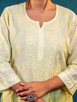 Nakhrili Long Shaded Kurta Lemon
