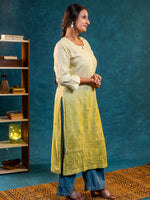 Nakhrili Long Shaded Kurta Lemon