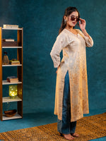 Nakhrili Long Shaded Kurta Orange