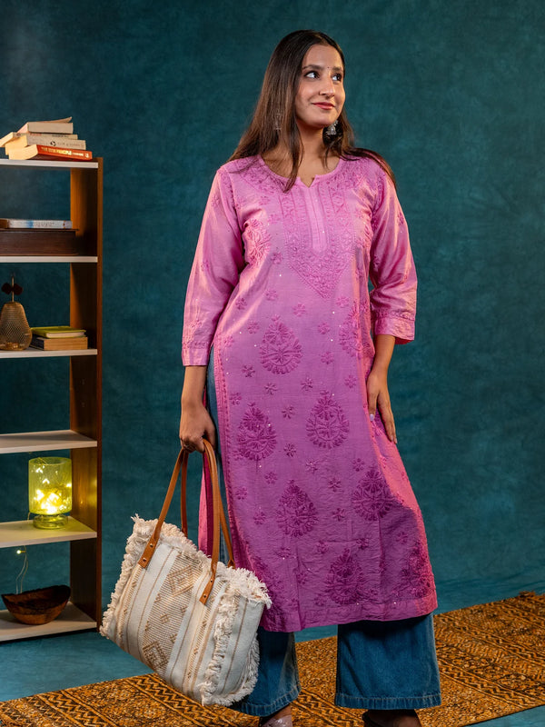 Nakhrili Long Shaded Kurta Purple