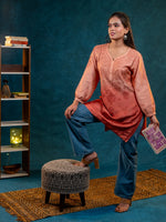 Nakhrili Long Shaded Kurta Rust